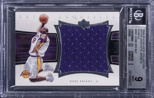 2004-05 UD "Exquisite Collection" Extra Exquisite Jersey #EE-KB1 Kobe Bryant Jersey Card (#01/25) - BGS MINT 9